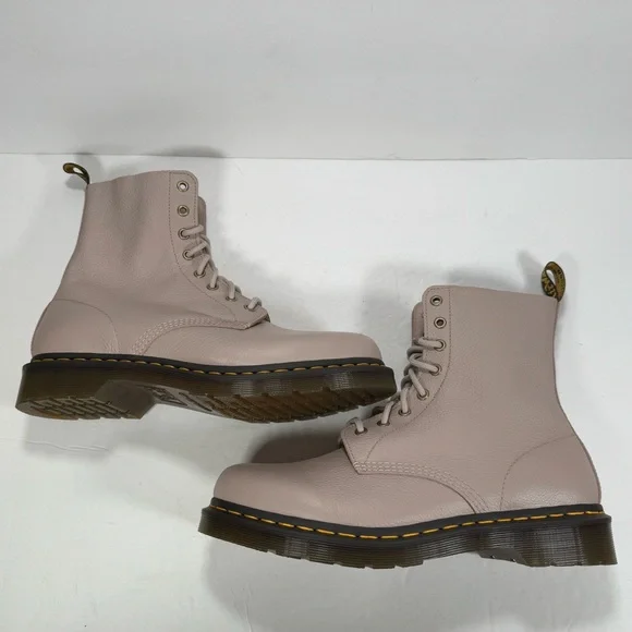 Dr. Martens 1460 Pascal Virginia Leather Boots Taupe Women's Size 11